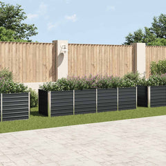 vidaXL Garden Raised Bed Anthracite Galvanised Steel