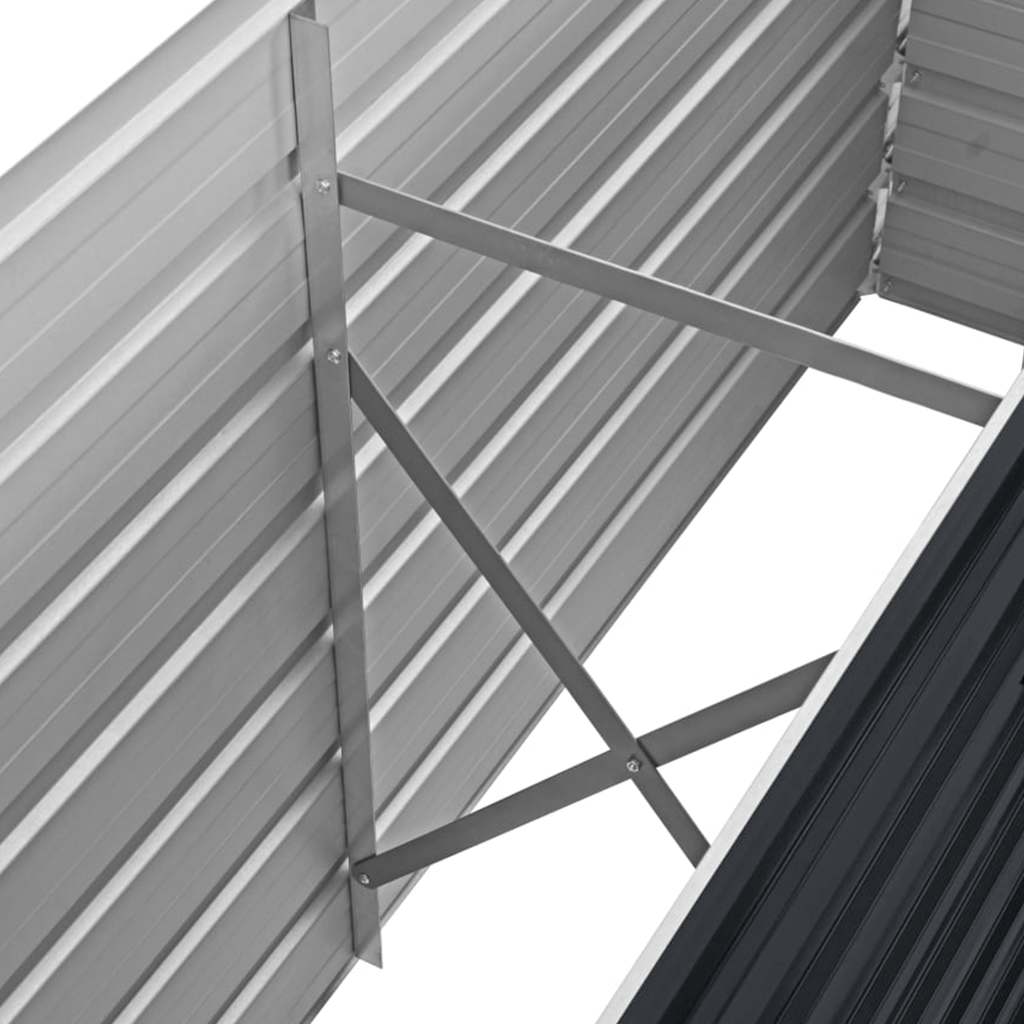 vidaXL Garden Raised Bed Anthracite 160x40x45 cm Galvanised Steel 6