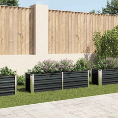vidaXL Garden Raised Bed Anthracite 160x40x45 cm Galvanised Steel 1