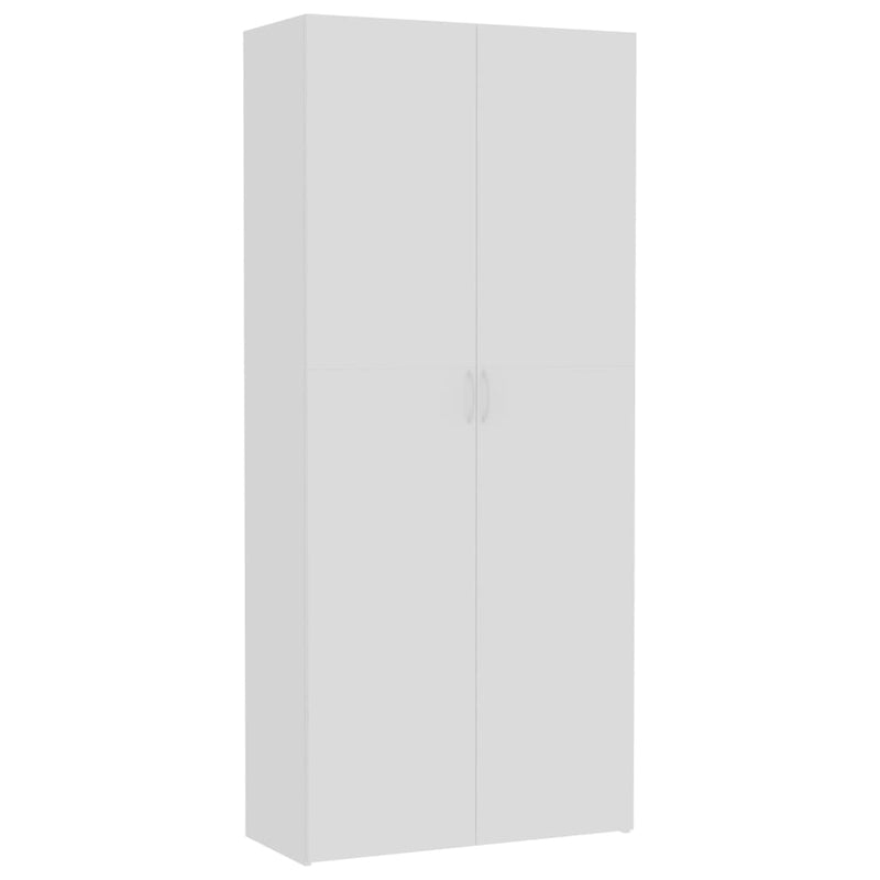 Storage Cabinet White 80x35.5x180 cm Engineered Wood