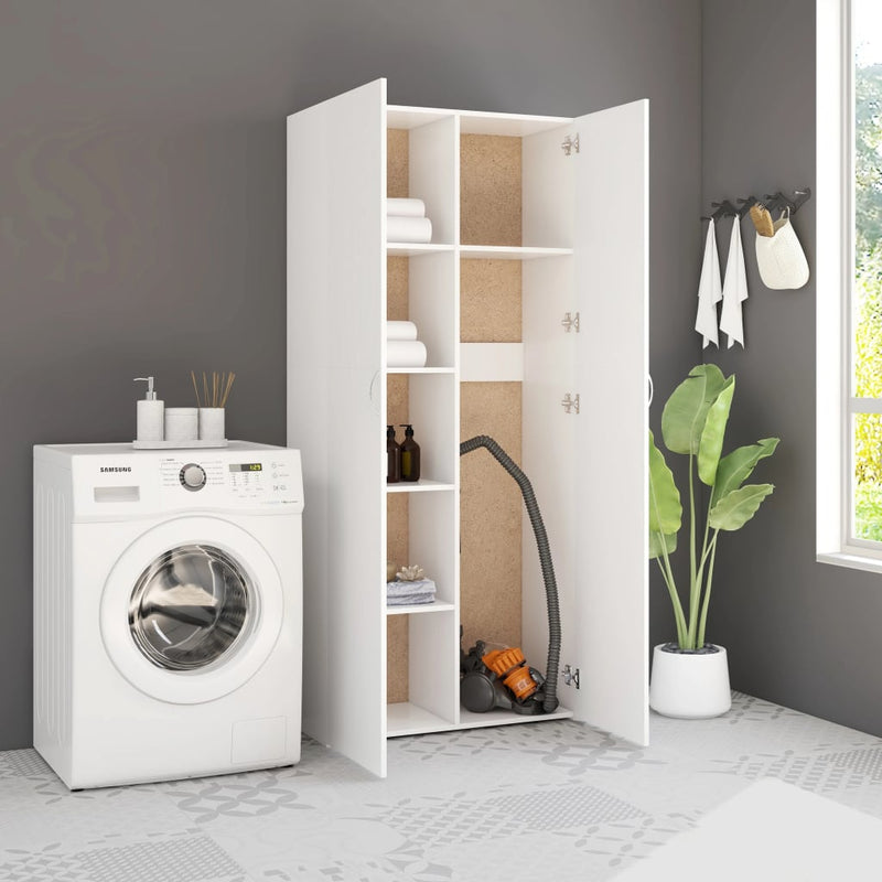 Storage Cabinet White 80x35.5x180 cm Engineered Wood