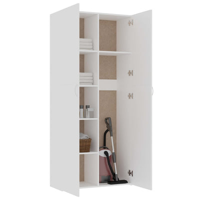 Storage Cabinet White 80x35.5x180 cm Engineered Wood