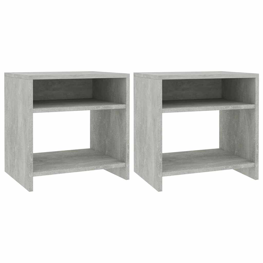 vidaXL Bedside Cabinet | Set of 2 | Concrete Grey | Engineered wood | Standard 1