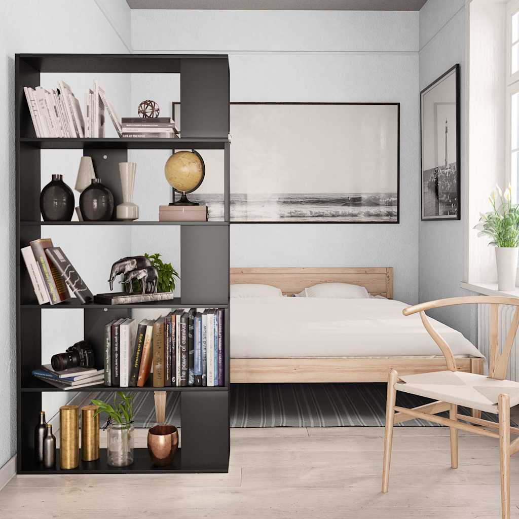 vidaXL Book Cabinet | Black | Engineered wood | 80 x 24 x 159 cm | Book Cabinet 4