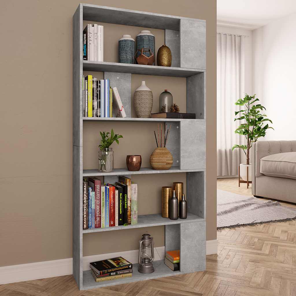 vidaXL Book Cabinet | Concrete Grey | Engineered wood | Medium | Book Cabinet 1