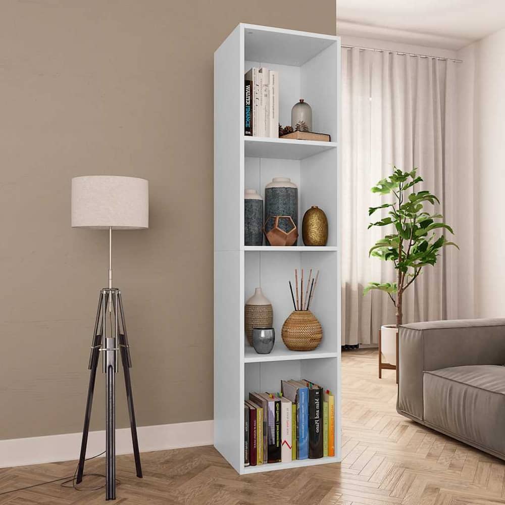 Book Cabinet/TV Cabinet 36x30x143 cm Engineered Wood White