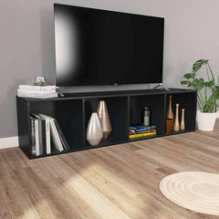 Book Cabinet/TV Cabinet 36x30x143 cm Engineered Wood Black