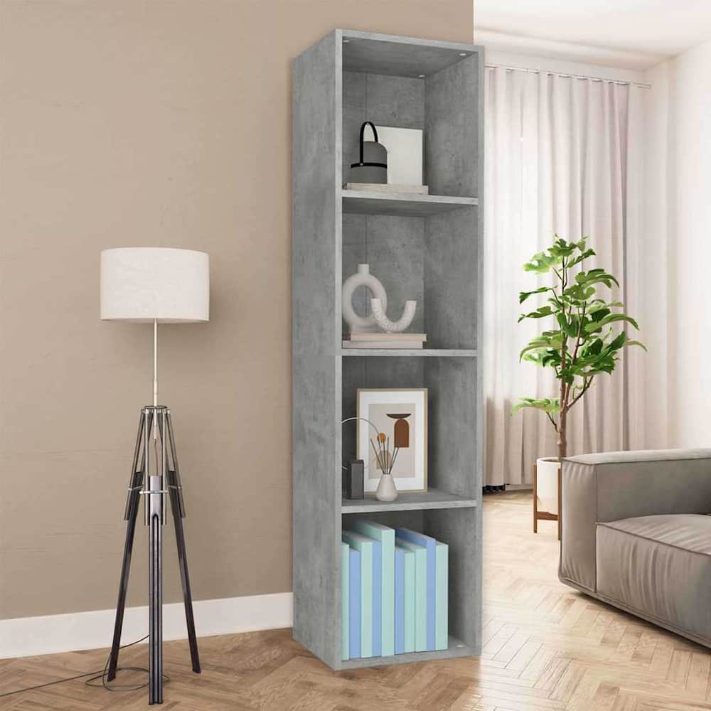 Book Cabinet/TV Cabinet 36x30x143 cm Engineered Wood Concrete grey