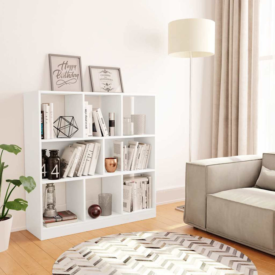 800171 vidaXL Book Cabinet White 97,5x29,5x100 cm Engineered Wood 1