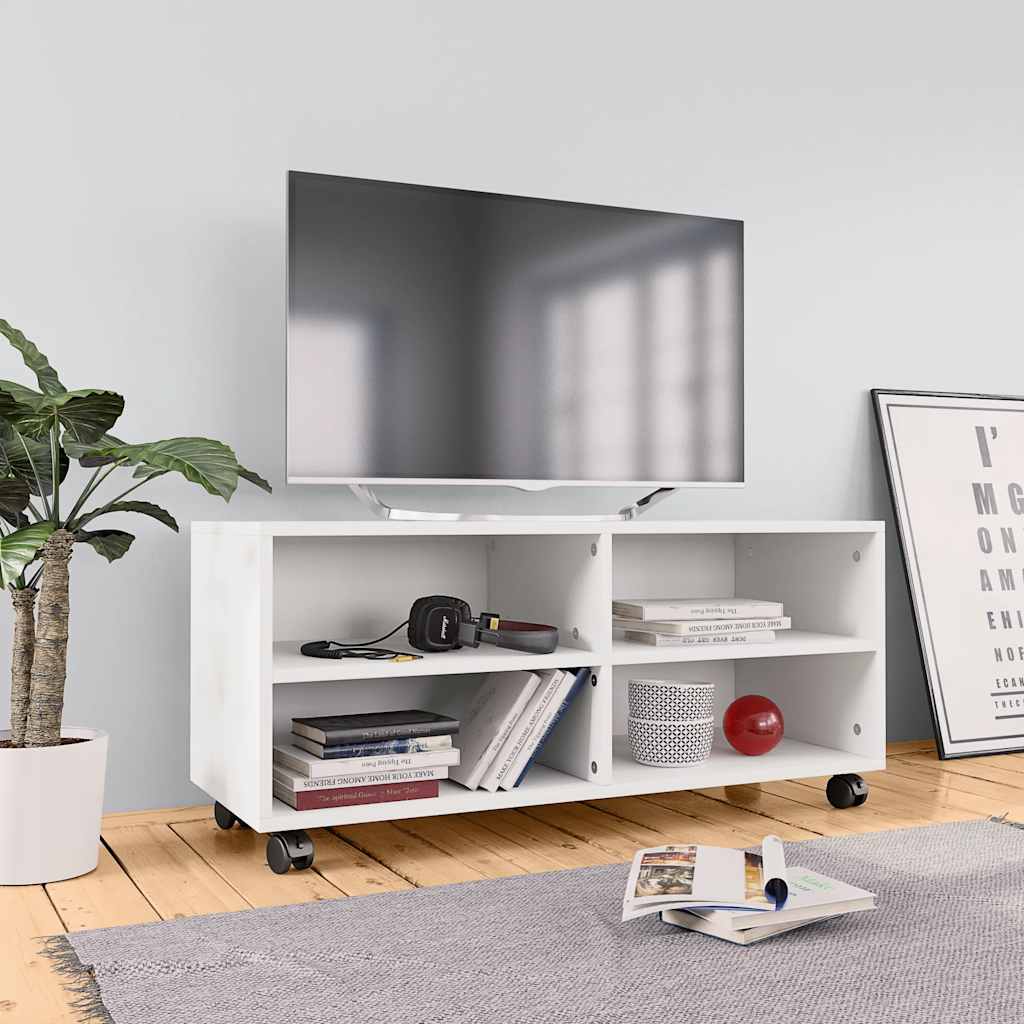 vidaXL TV Cabinet with Castors 90x35x35 cm Engineered Wood