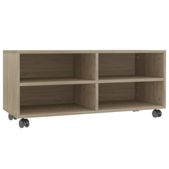 vidaXL Tv Cabinet | Sonoma oak | Engineered wood | Compact | Lockable wheels 2