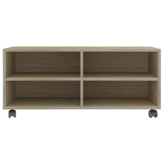 vidaXL Tv Cabinet | Sonoma oak | Engineered wood | Compact | Lockable wheels 4