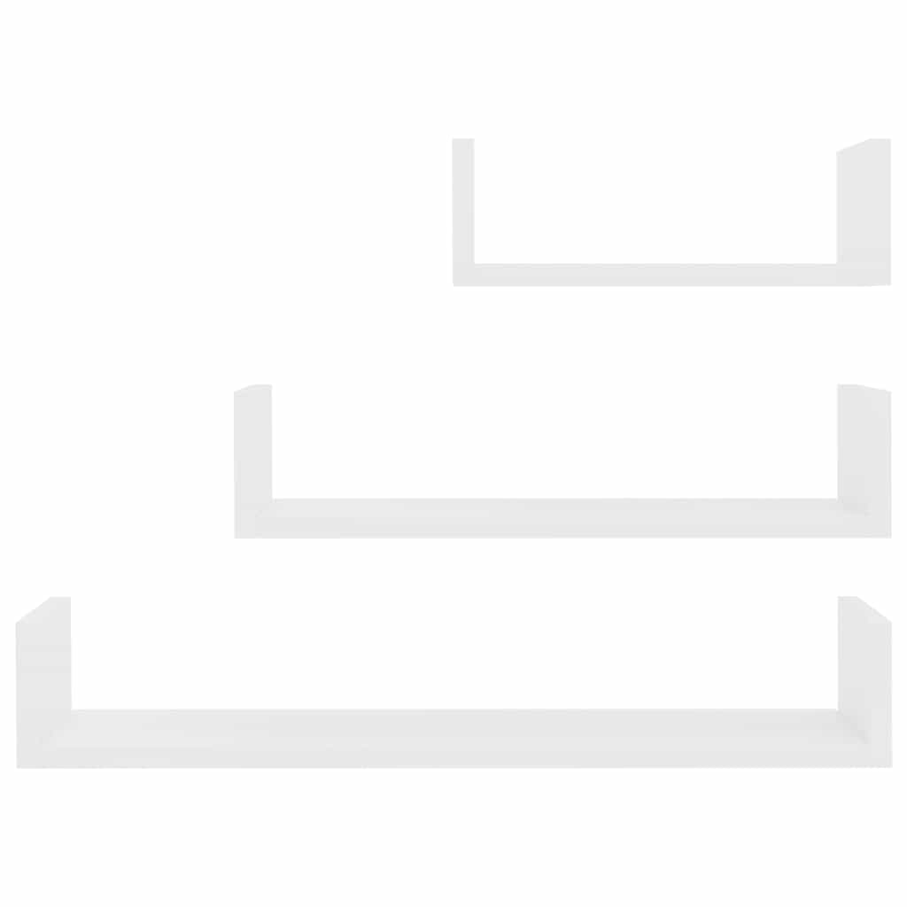 vidaXL Shelf | Set of 3 | White | Engineered wood | Small, medium, large 4