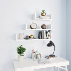 vidaXL Shelf | Set of 3 | White | Engineered wood | Small, medium, large 1