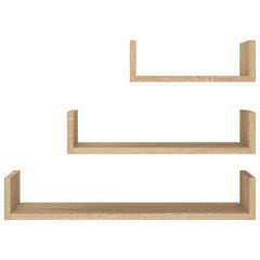 vidaXL Shelf |  Set of 3 | Sonoma oak | Engineered wood | Small, Medium, Large 4