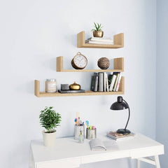 vidaXL Shelf |  Set of 3 | Sonoma oak | Engineered wood | Small, Medium, Large 1