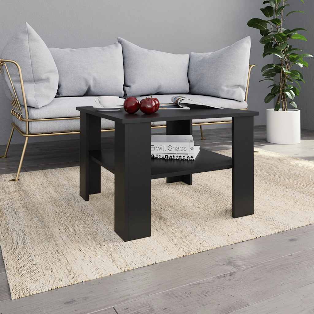 vidaXL Coffee Table | Black | Engineered wood | Small | Square | Modern 1