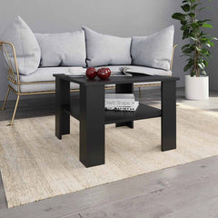 vidaXL Coffee Table | Black | Engineered wood | Small | Square | Modern 1