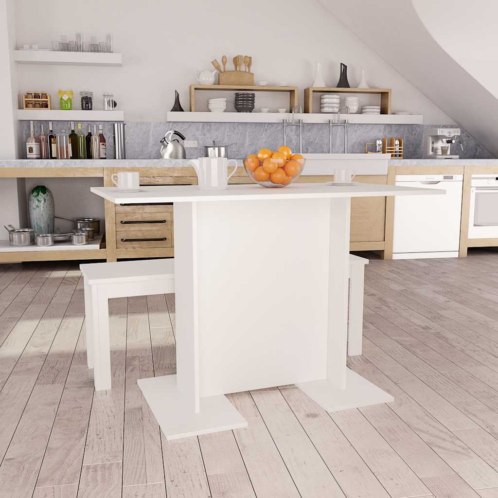 Dining Table Engineered Wood in White
