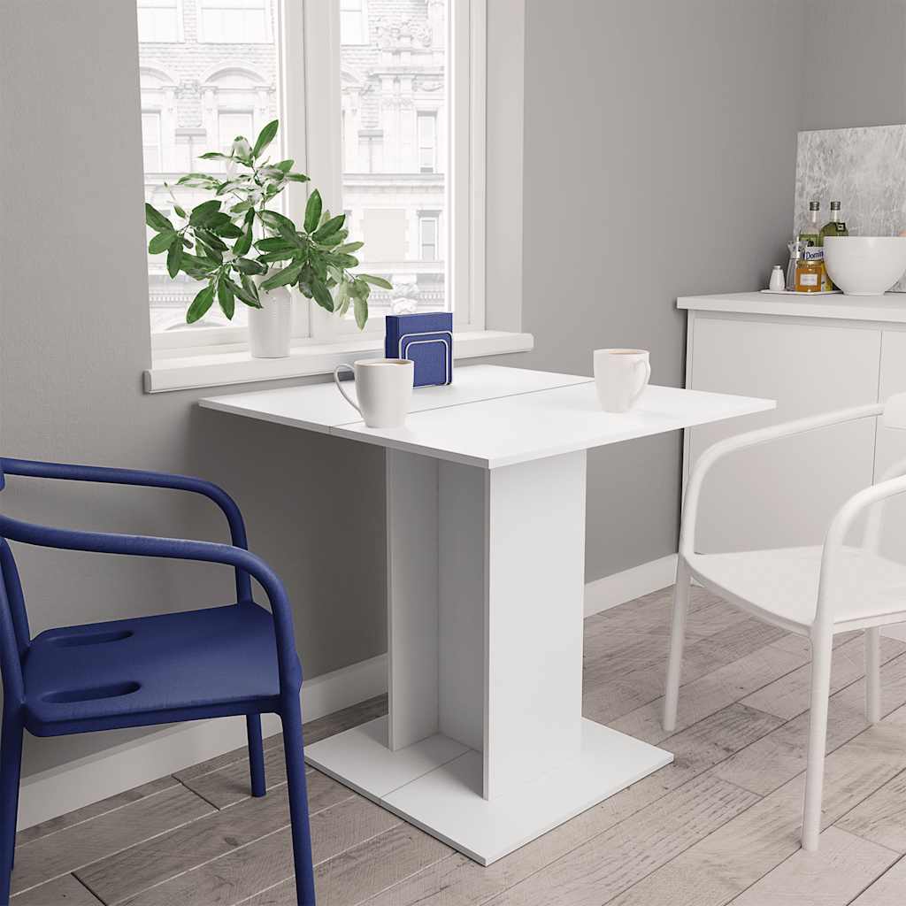 vidaXL Dining Table | White | Engineered wood | Medium | Simple | Dining Table 1