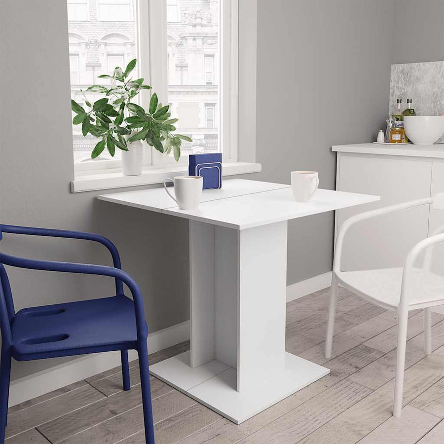 Dining Table White Engineered Wood