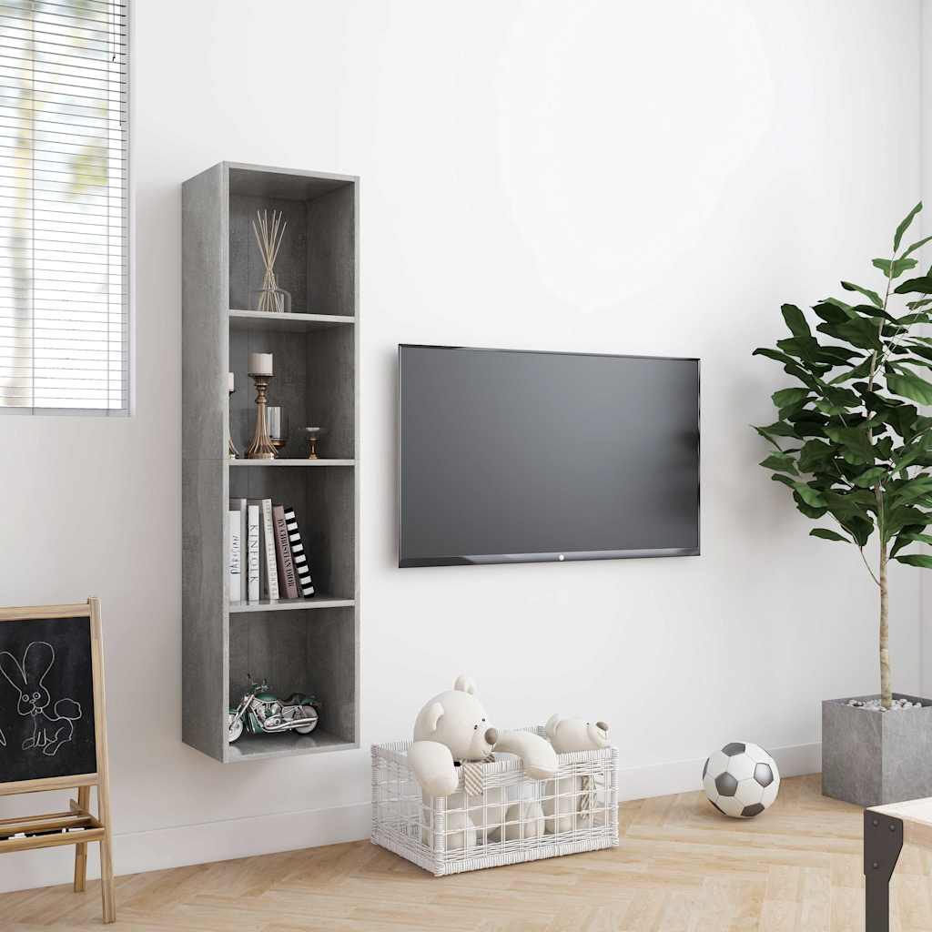 vidaXL Book Cabinet | Concrete grey | Engineered wood 3