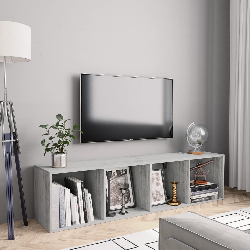 vidaXL Book Cabinet | Concrete grey | Engineered wood 1