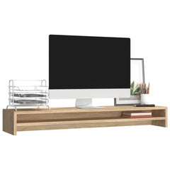vidaXL Monitor Stand Sonoma Oak 100x24x13 cm Engineered Wood 3