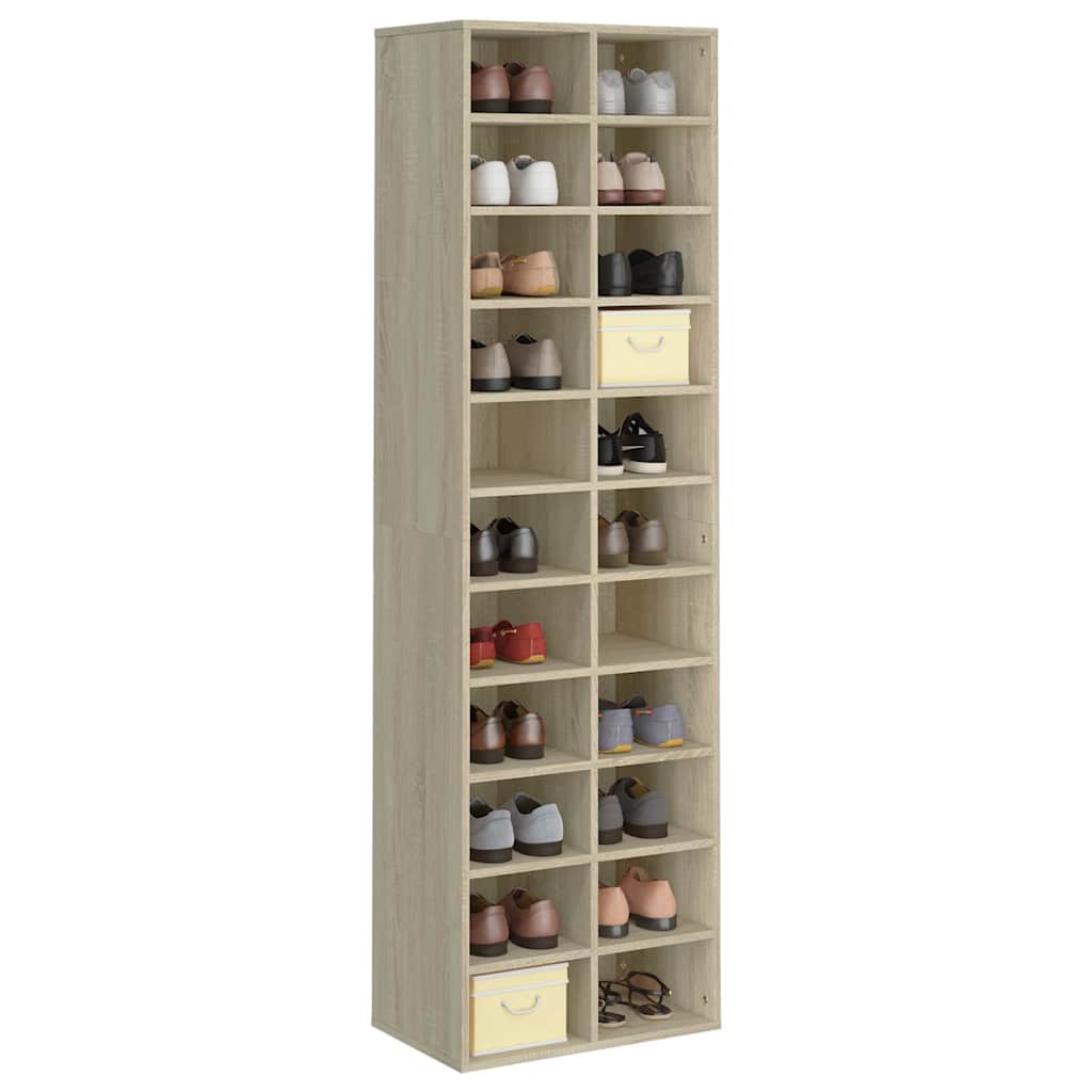 vidaXL Shoe Cabinet Sonoma Oak 54x34x183 cm Engineered Wood 3