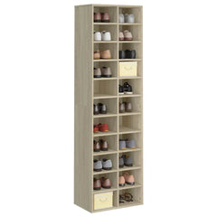 vidaXL Shoe Cabinet Sonoma Oak 54x34x183 cm Engineered Wood 3