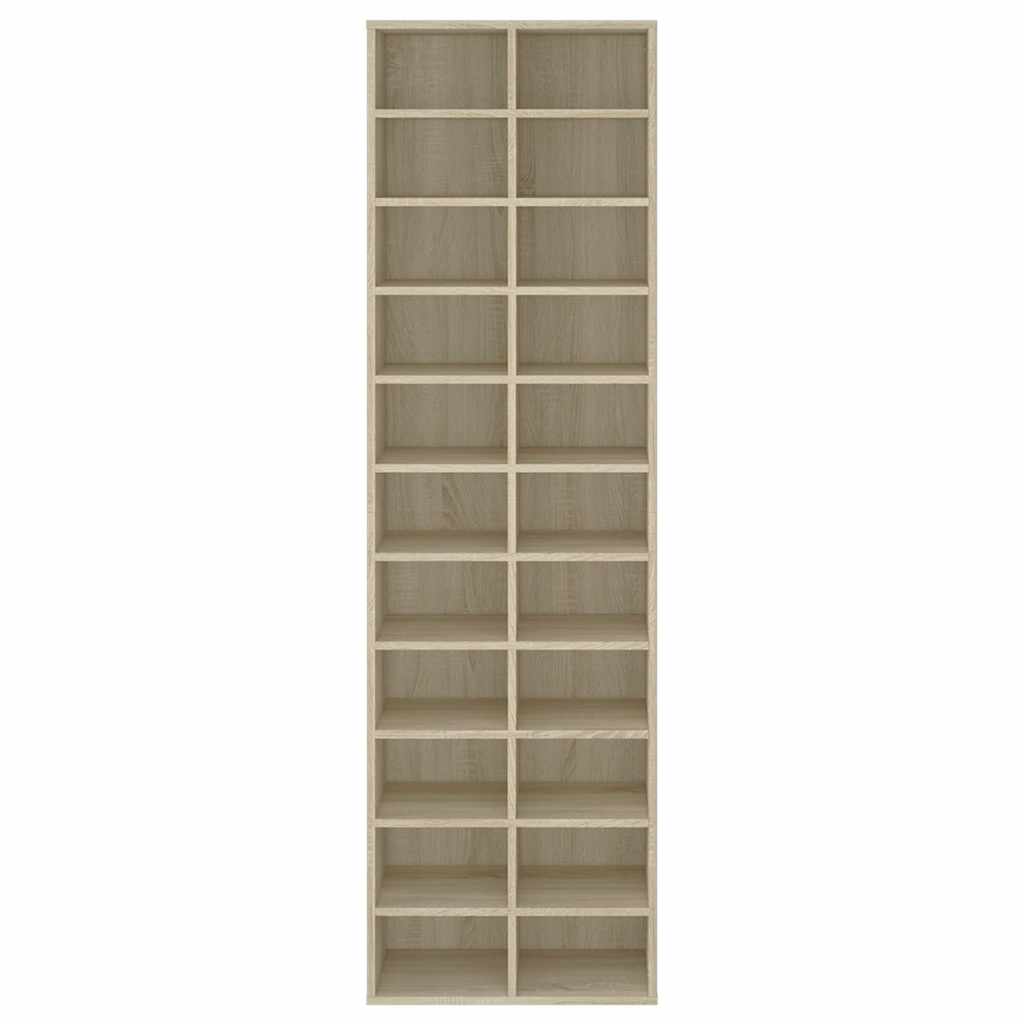 vidaXL Shoe Cabinet Sonoma Oak 54x34x183 cm Engineered Wood 4