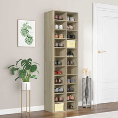 vidaXL Shoe Cabinet Sonoma Oak 54x34x183 cm Engineered Wood 1