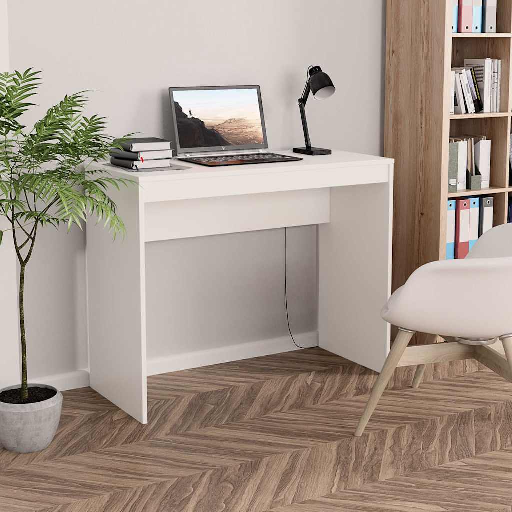 vidaXL Desk | White | Engineered Wood | 90 x 40 x 72 cm | Sleek | Desk 1