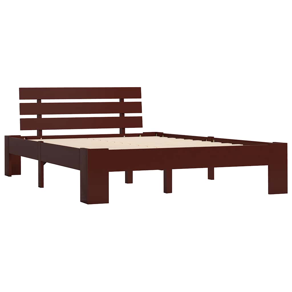 vidaXL Bed Frame without Mattress Dark Brown Solid Pine Wood 120x200 cm 2