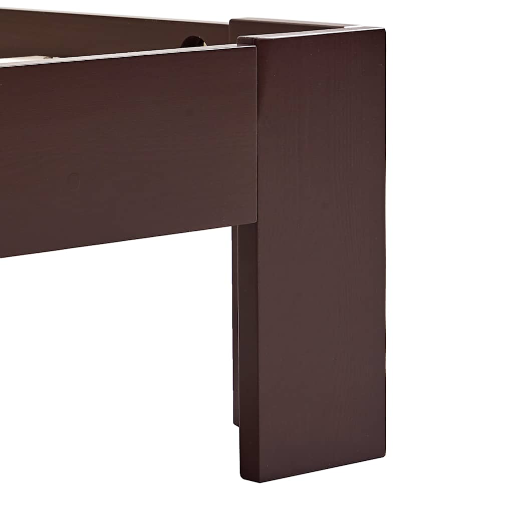 vidaXL Bed Frame without Mattress Dark Brown Solid Pine Wood 120x200 cm 6