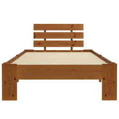 vidaXL Bed Frame without Mattress Honey Brown Solid Pine Wood 90x200 cm 3