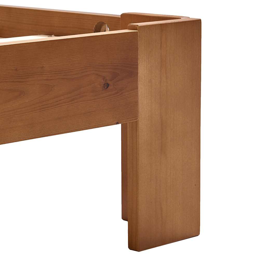 vidaXL Bed Frame without Mattress Honey Brown Solid Pine Wood 90x200 cm 5