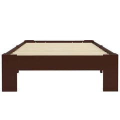 vidaXL Bed Frame without Mattress Dark Brown Solid Pine Wood 90x200 cm 3