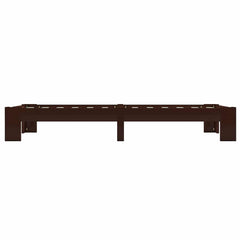 vidaXL Bed Frame without Mattress Dark Brown Solid Pine Wood 90x200 cm 4