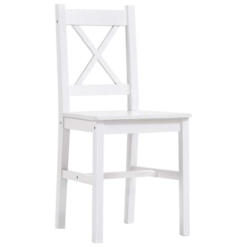 7 Piece Dining Set Pinewood White