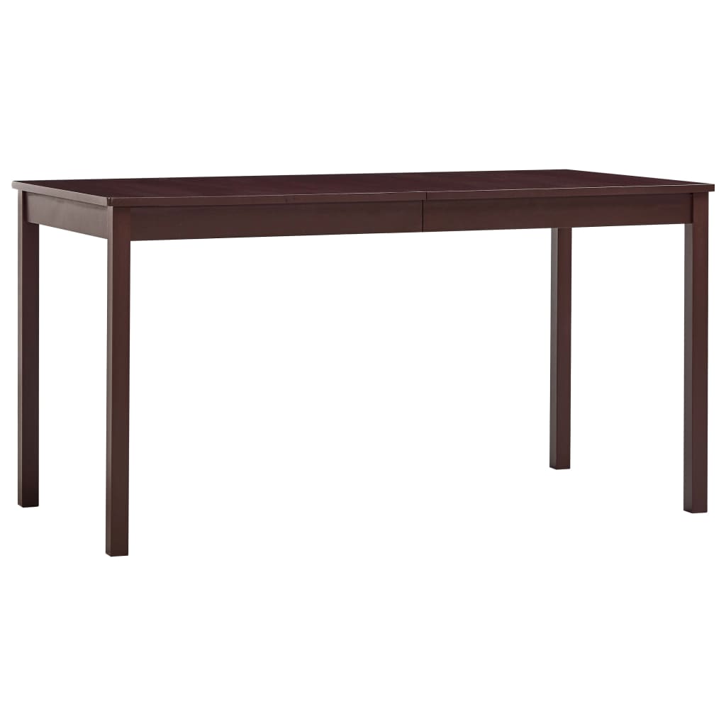 vidaXL Dining Table Dark Brown 140x70x73 cm Pinewood 1