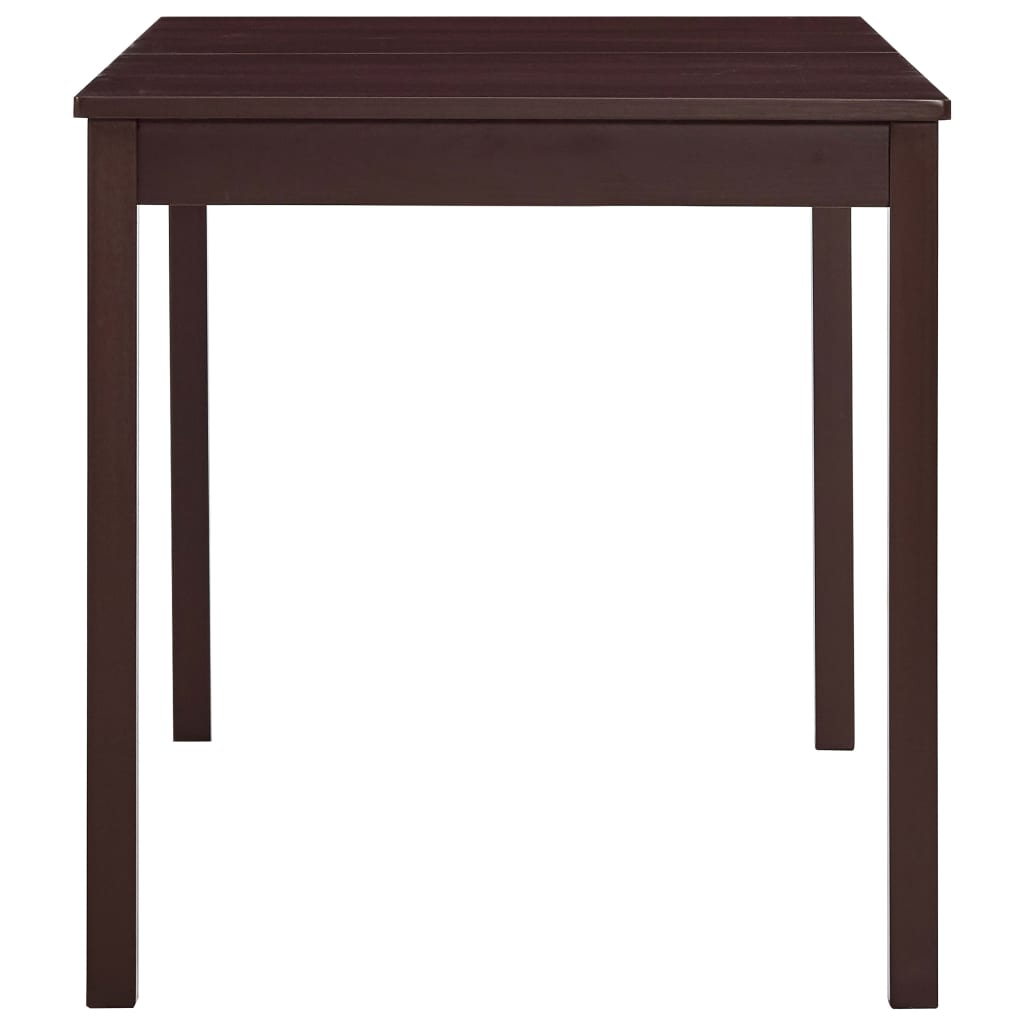 vidaXL Dining Table Dark Brown 140x70x73 cm Pinewood 3