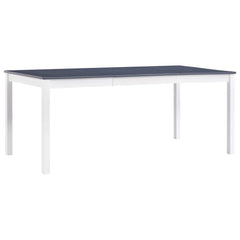 vidaXL Dining Table White and Grey 180x90x73 cm Pinewood 1