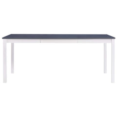 vidaXL Dining Table White and Grey 180x90x73 cm Pinewood 2