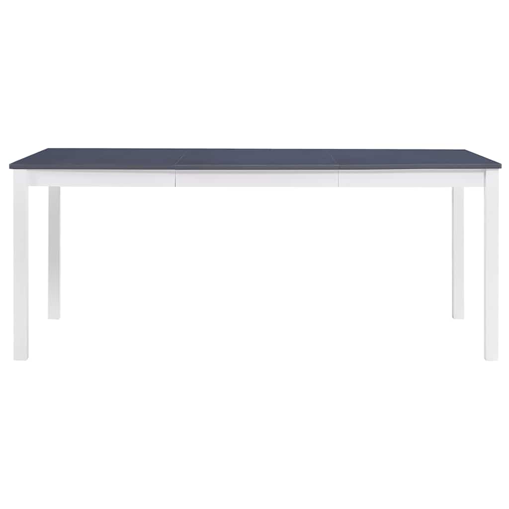 Dining Table Pinewood White and grey 180 cm 90 cm