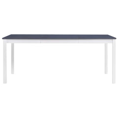 Dining Table Pinewood White and grey 180 cm 90 cm