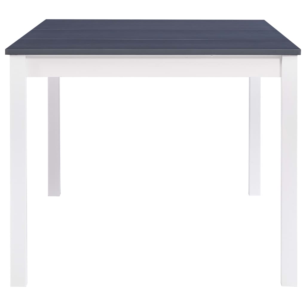vidaXL Dining Table White and Grey 180x90x73 cm Pinewood 3