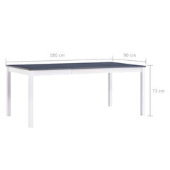 vidaXL Dining Table White and Grey 180x90x73 cm Pinewood 6