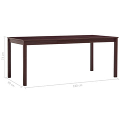 vidaXL Dining Table Dark Brown 180x90x73 cm Pinewood 5