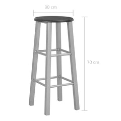 vidaXL Bar Stool | Set of 2 | Black and silver | Steel and MDF 6